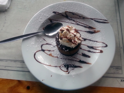 Chocolate mousse dessert at Panama Jacks