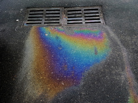 Rainbow oil spill