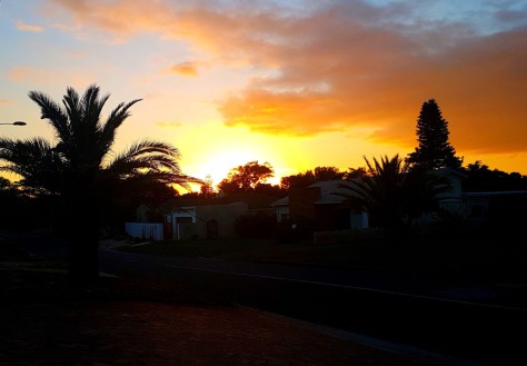 Sunset in suburbs.