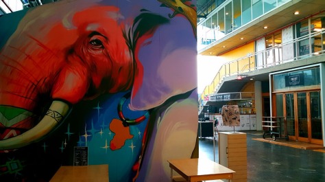 Workshop 17 served as my office on Thursday. Love this elephant/Africa mural.