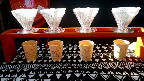 Look at the lovely, fresh drip coffee we got to sample before the talk began. Clay Pigeon Trading is opening later this year.