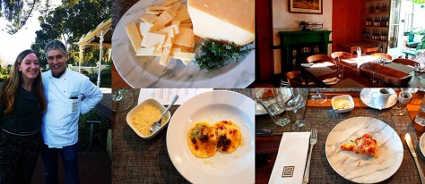 I also had my pic snapped with Chef Nava, of course! See the delicious cheese we snacked on, the cosy setting, our first course of spinach and butternut ravioli, and the deep-fried Pasta Montenara.