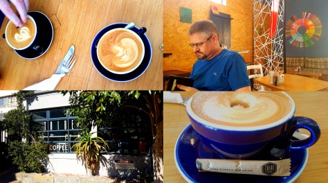 I met Husband for a quick coffee at Tribe, across the road from my offices on Tuesday. See our nice strong flat whites.